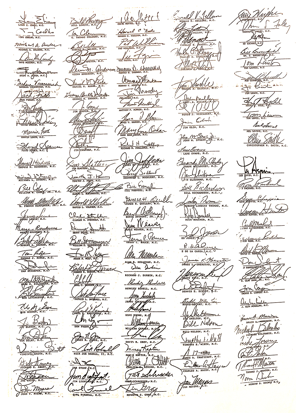 Letter of Support signed by US Congress