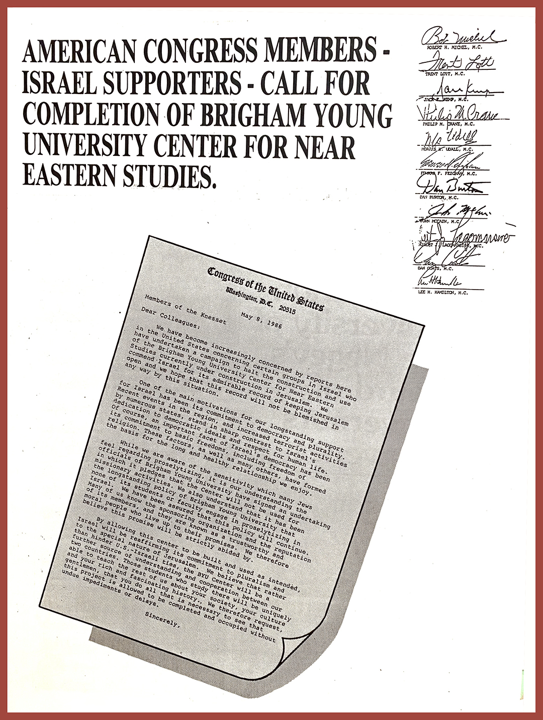 Letter of Support signed by US Congress