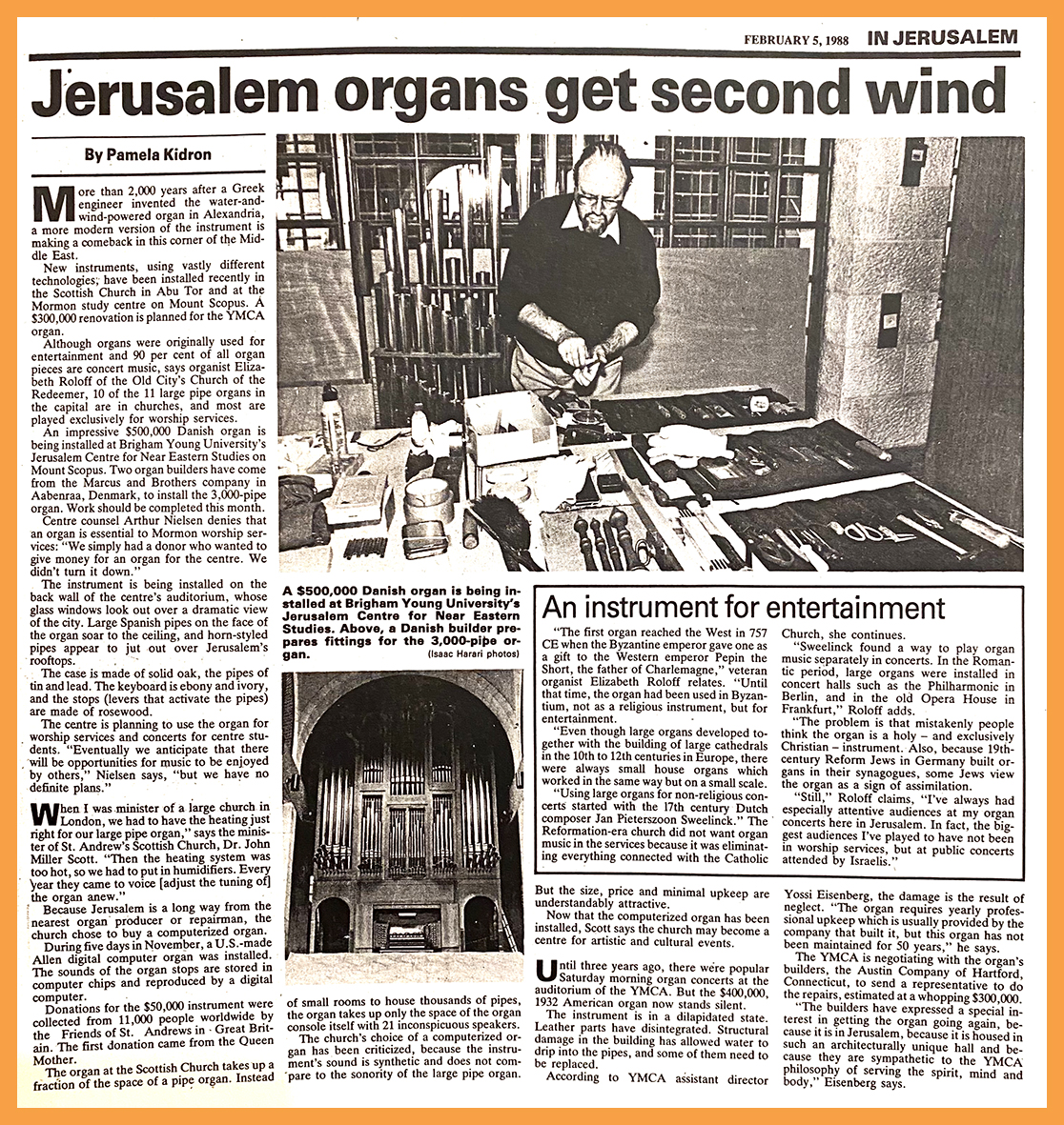 Jerusalem organs get second wind
