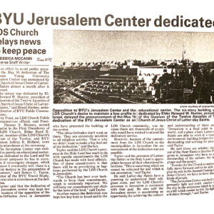 Jerusalem Center Dedicated