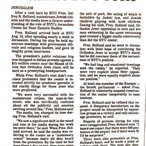 Visit to Jerusalem Clarifies BYU’s Role