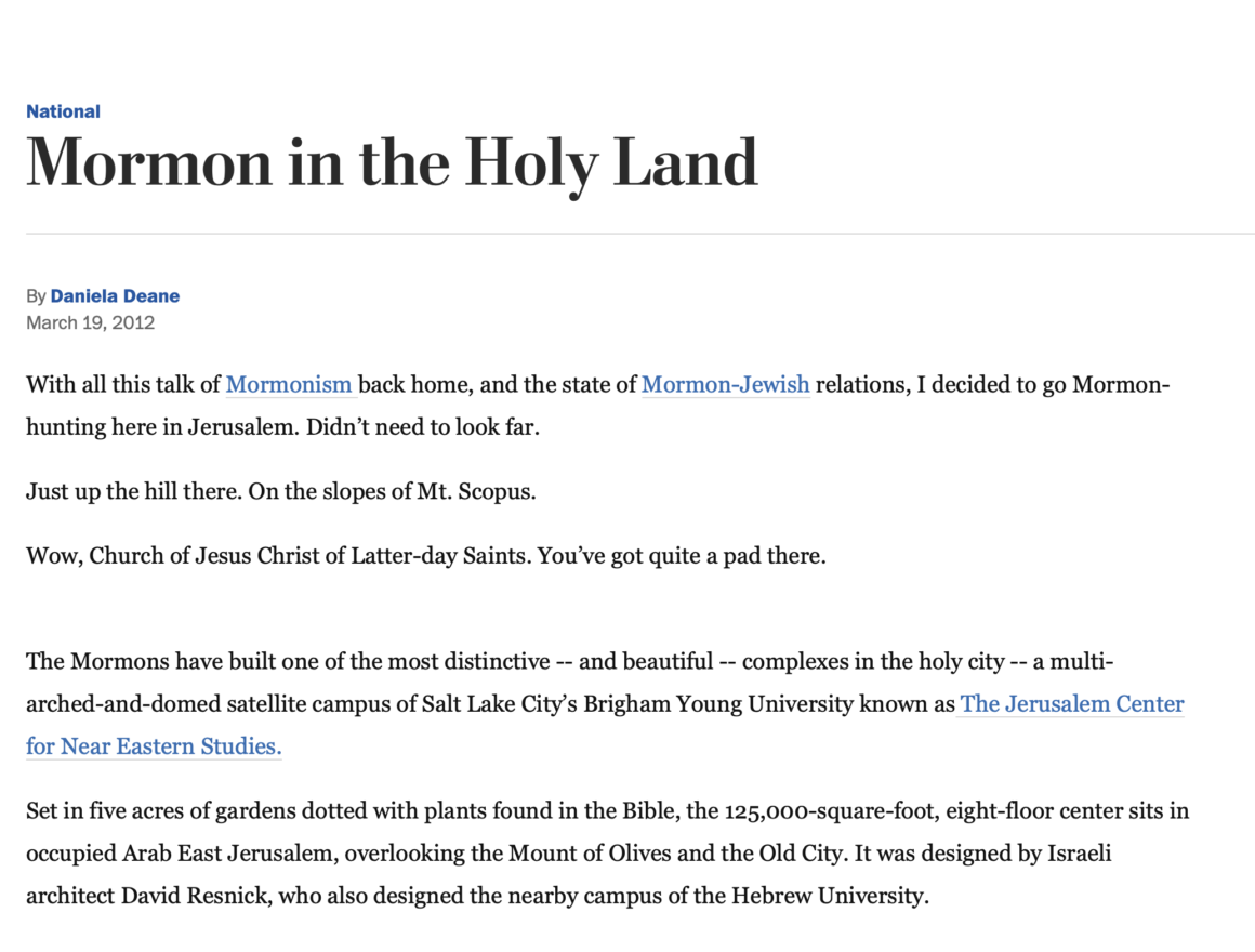 Mormon in the Holy Land