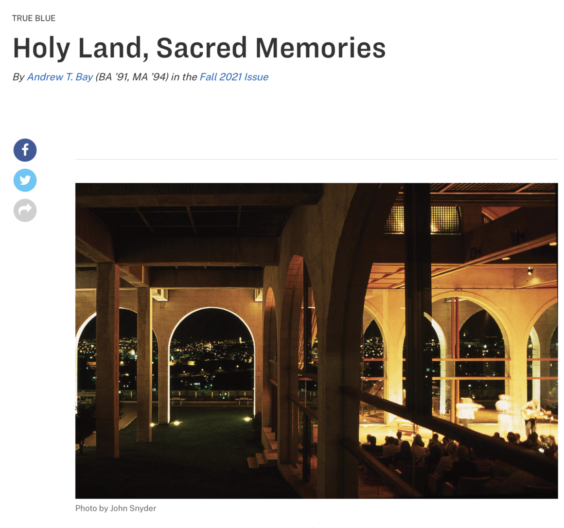 Holy Land, Sacred Memories