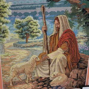 Needlework, Jesus and a Lamb Needlework, Jesus and a Lamb